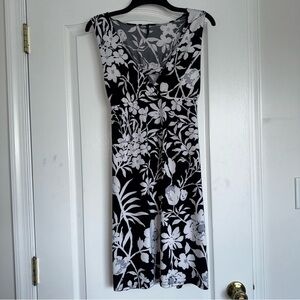 Monochrome Floral Midi Dress